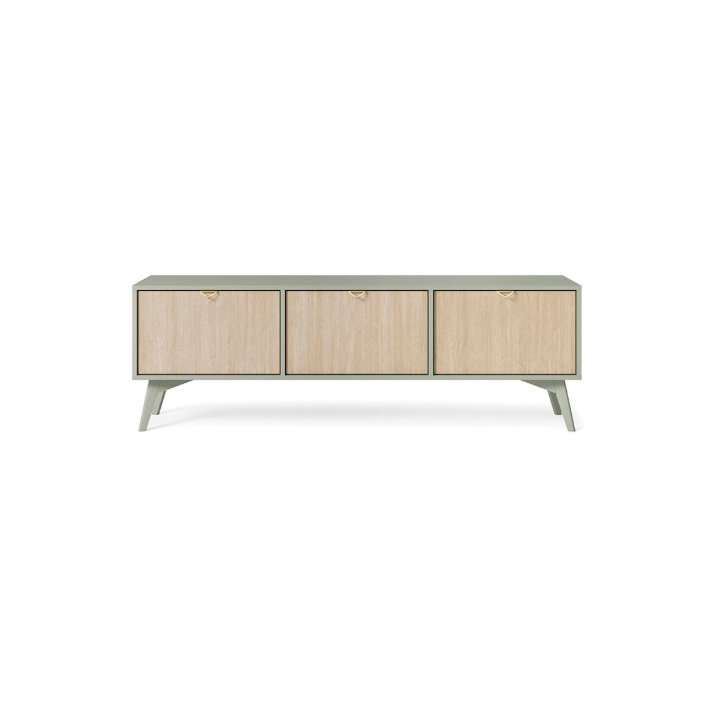 Ensemble meuble TV FOREST couleur Chevrons Scandi / Eucalyptus